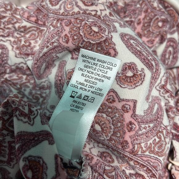 Maurices 4x Paisley Jumpsuit Strapless Adjustable Straps Pink White Wide Leg - Picture 15 of 16